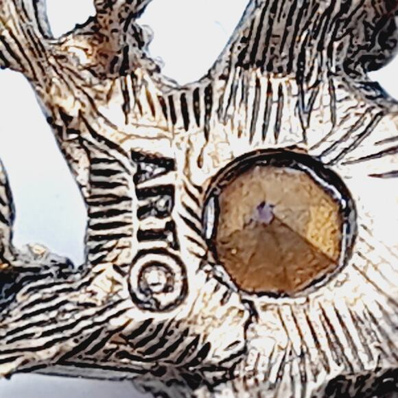 Vintage ART Arthur Pepper Rhinestone Brooch Purple Pink Clear Floral Design - Picture 7 of 9